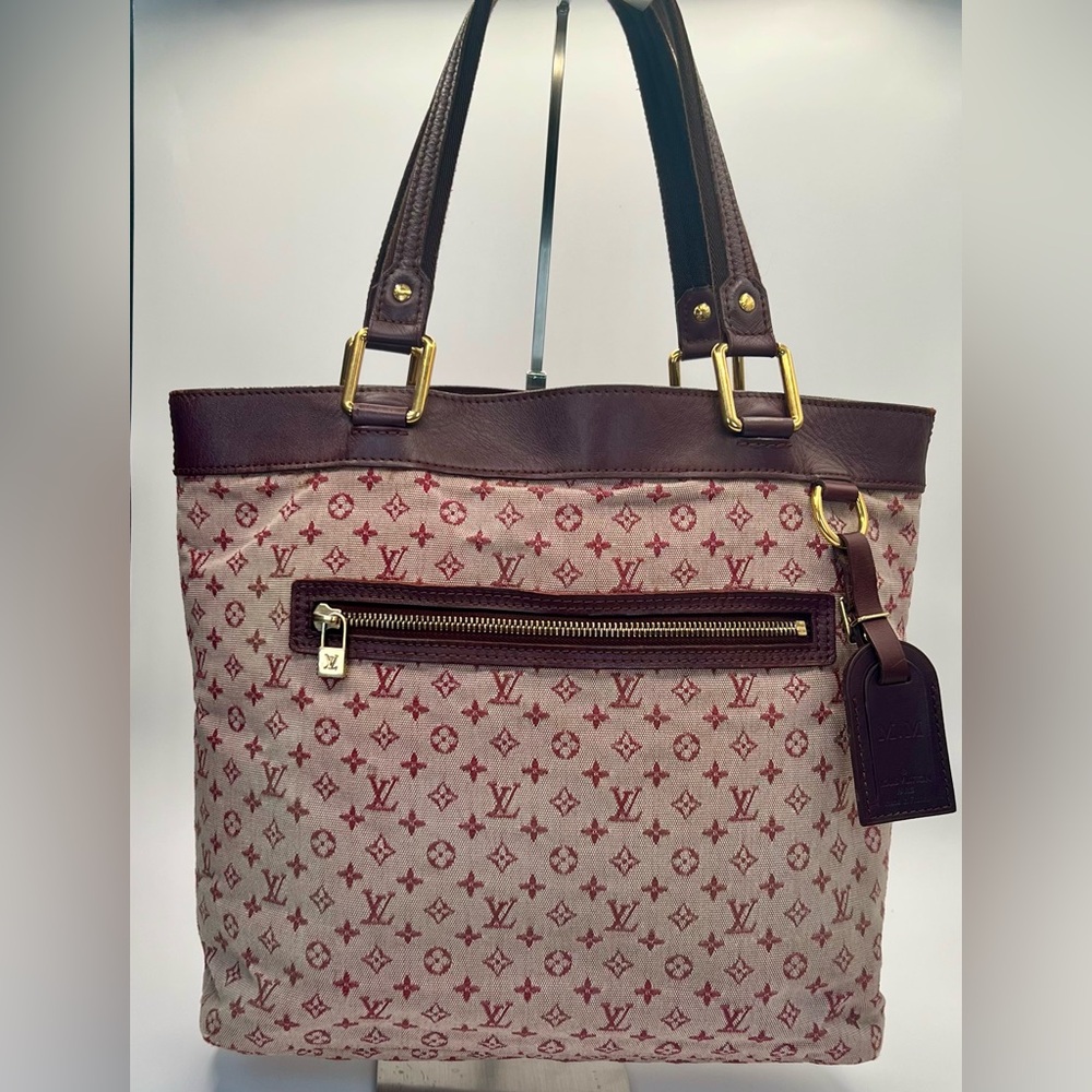Louis Vuitton Lucille GM Bag in Red Mini Lin Monogram Canvas - Vintage - Picture 12 of 12